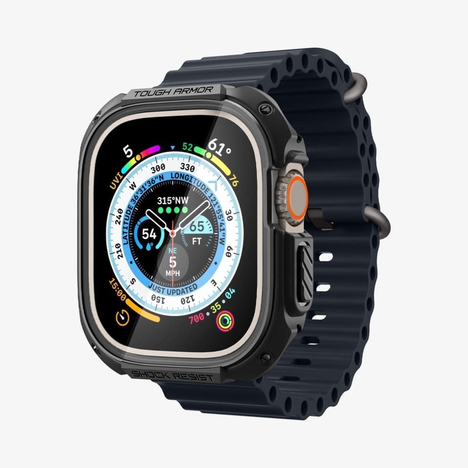 Apple Watch Ultra (49mm) ile Uyumlu Kılıf, Spigen Tough Armor Pro Black