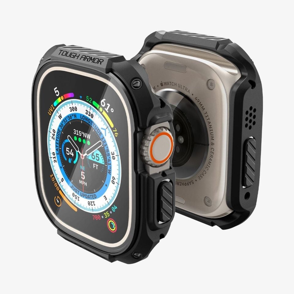 Apple Watch Ultra (49mm) ile Uyumlu Kılıf, Spigen Tough Armor Pro Black