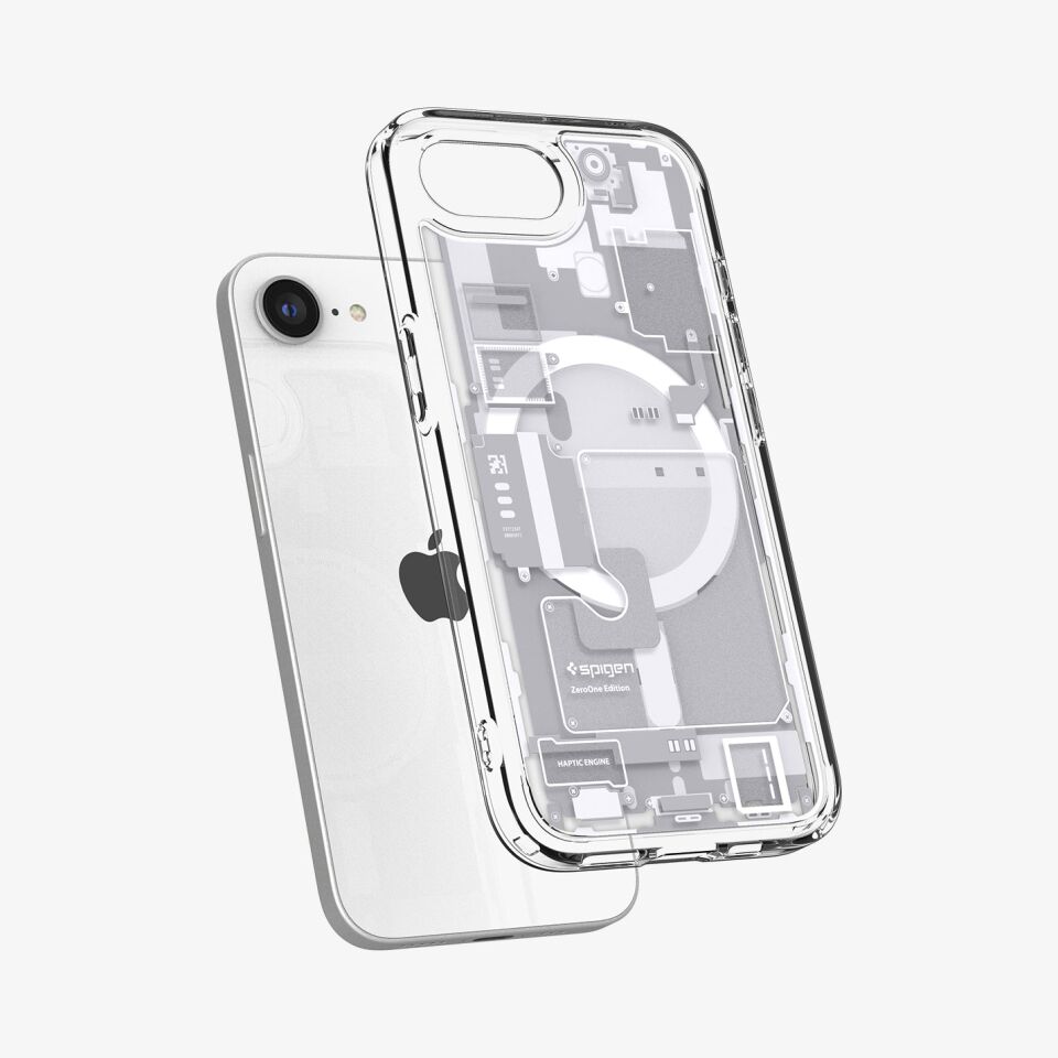 Spigen Apple iPhone 17e / 16e ile Uyumlu ince MagSafe Kılıf Ultra Hybrid Sararmaya Dayanıklı DuraClear™ Hava Kanalı Teknolojisi™ Askeri Sınıf Koruma MagFit Tasarım Kapak Zero One White