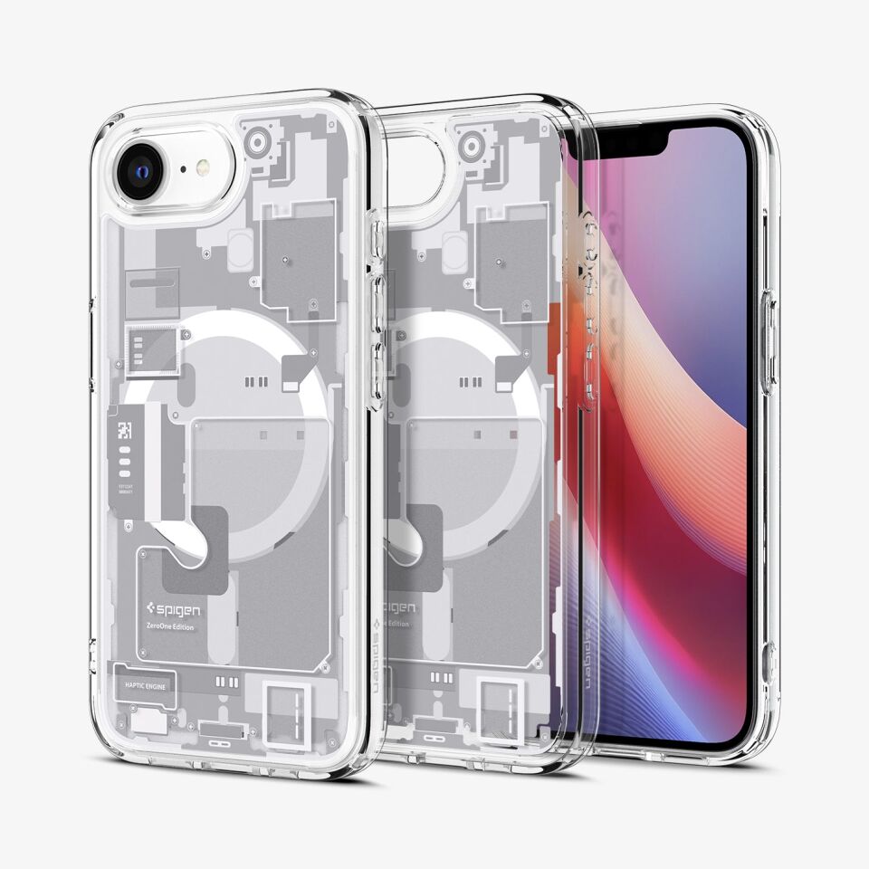 Spigen Apple iPhone 17e / 16e ile Uyumlu ince MagSafe Kılıf Ultra Hybrid Sararmaya Dayanıklı DuraClear™ Hava Kanalı Teknolojisi™ Askeri Sınıf Koruma MagFit Tasarım Kapak Zero One White