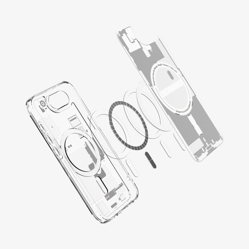 Spigen Apple iPhone 17e / 16e ile Uyumlu ince MagSafe Kılıf Ultra Hybrid Sararmaya Dayanıklı DuraClear™ Hava Kanalı Teknolojisi™ Askeri Sınıf Koruma MagFit Tasarım Kapak Zero One White