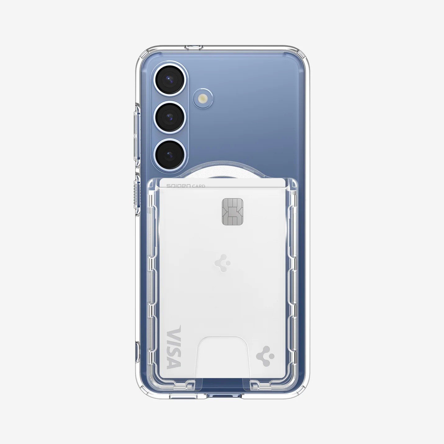 Spigen iPhone ve Samsung MagFit Kılıflar ile Uyumlu 3 Kartlı Manyetik Cüzdan Ultra Hybrid Crystal Clear