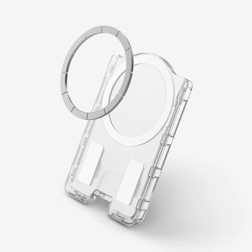 Spigen iPhone ve Samsung MagFit Kılıflar ile Uyumlu 3 Kartlı Manyetik Cüzdan Ultra Hybrid Crystal Clear