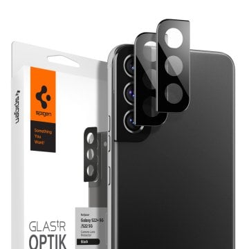 Galaxy S22 5G / Galaxy S22 Plus 5G Kamera Lens Cam Ekran Koruyucu, Spigen Glas.tr Optik (2 Adet) Black