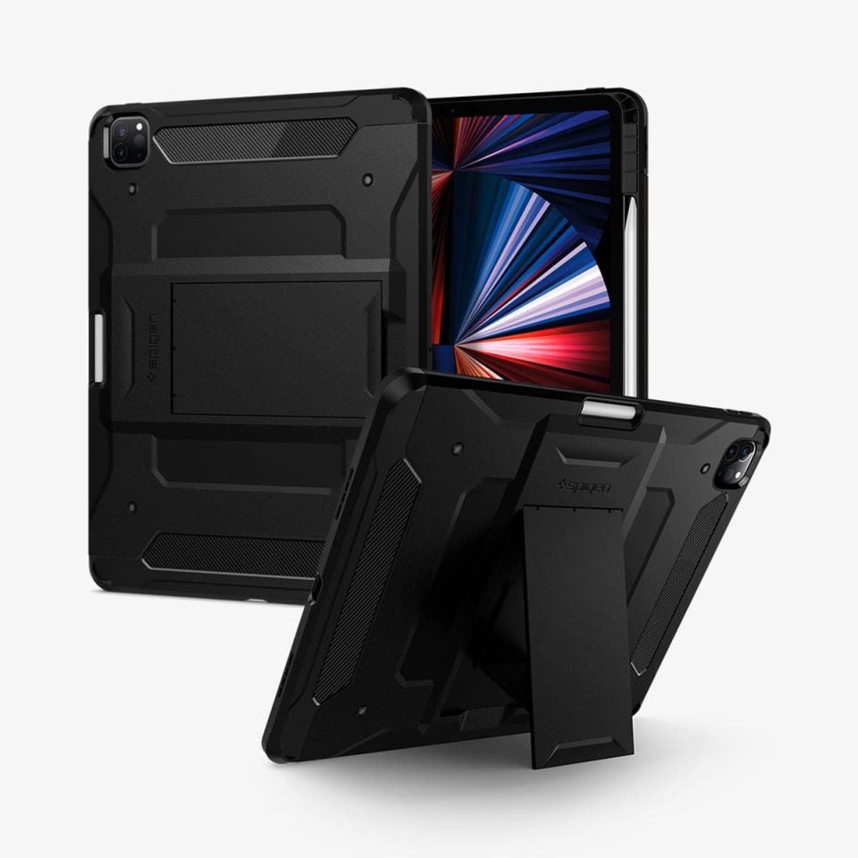 iPad Pro 12.9'' (2022 / 2021) Kılıf, Spigen Tough Armor Pro Black
