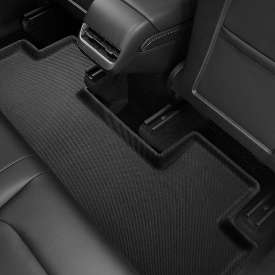 Spigen Tesla Model Y Uyumlu Premium Halı Havuzlu Paspas Seti / Su Geçirmez / Kaymaz Desenli WeatherBloc Zemin Matı Black