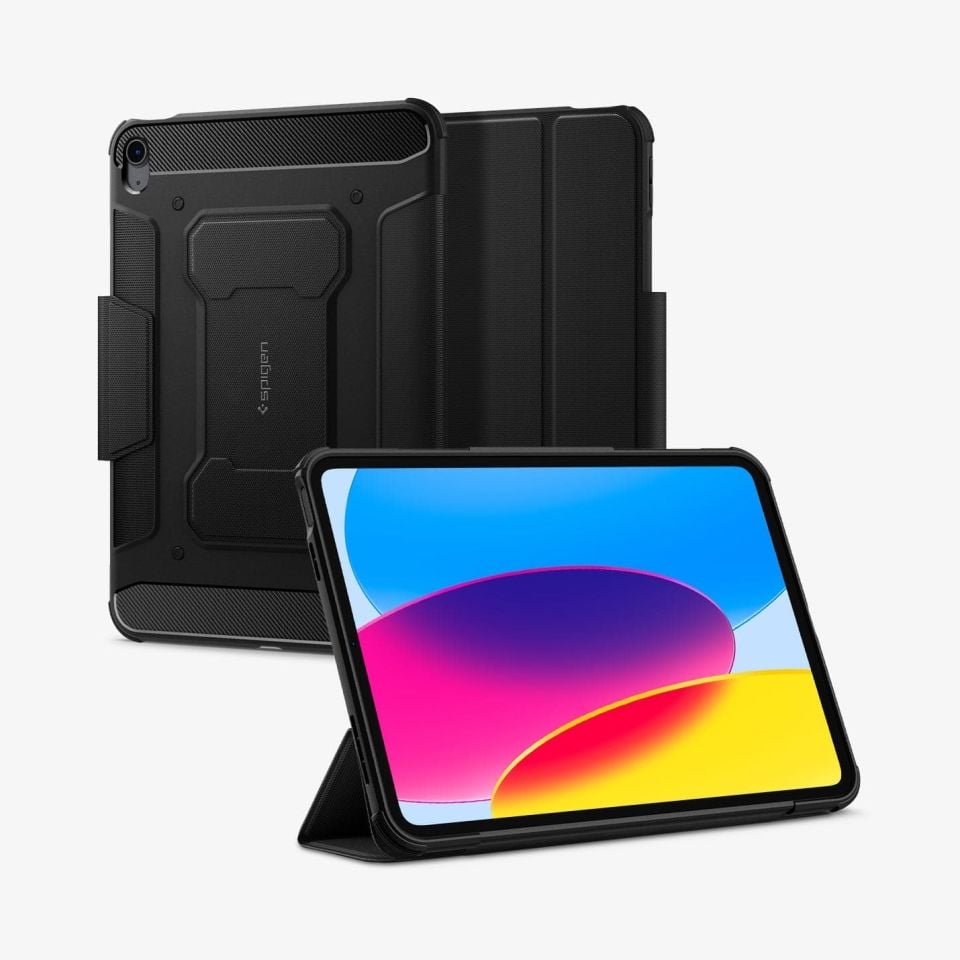 iPad 10.9'' 10.nesil (2022) Kılıf, Spigen Rugged Armor Pro Black