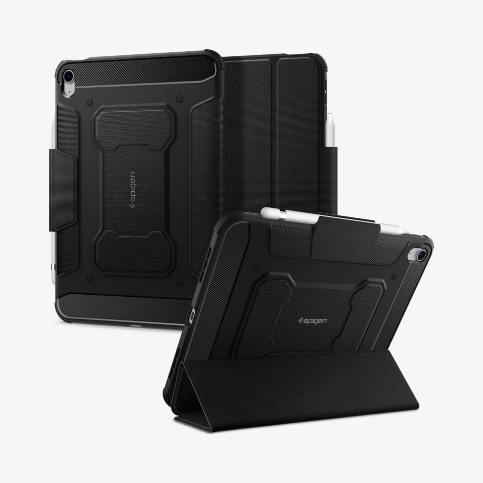 iPad 10.9'' 10.nesil (2022) Kılıf, Spigen Rugged Armor Pro Black