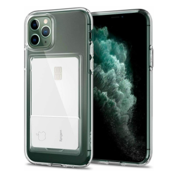 iPhone 11 Pro Kılıf, Spigen Crystal Slot Wallet Crystal Clear