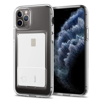 iPhone 11 Pro Kılıf, Spigen Crystal Slot Wallet Crystal Clear