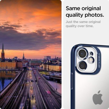 iPhone 12 Mini Kılıf, Spigen Optik Crystal Chrome Blue