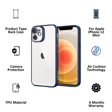 iPhone 12 Mini Kılıf, Spigen Optik Crystal Chrome Blue