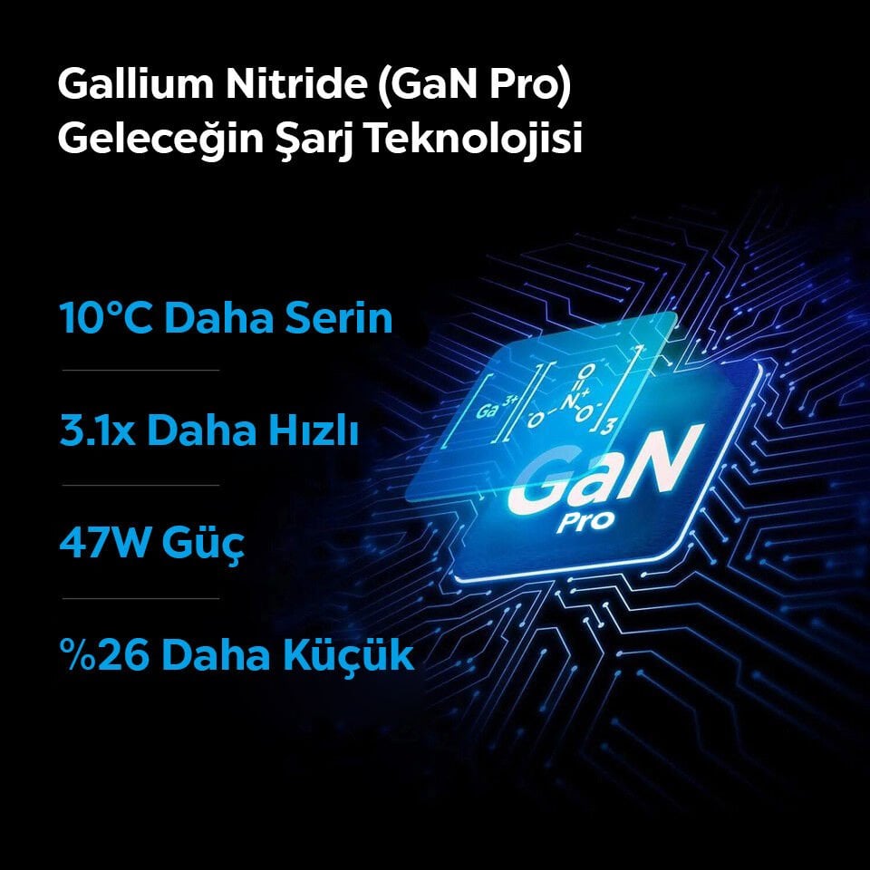 Spigen 47W USB-C 2 Port Mini Hızlı Şarj Aleti Samsung PPS 2.0 / Isı Düşürücü GaN Pro Akım Korumalı PD 3.0 / SCP / FCP Protokol Güç Adaptörü iPhone & Android & iPad & MacBook Type-C