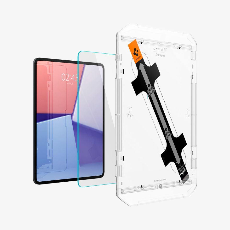 Spigen iPad Pro 13'' (2025/2024) ile Uyumlu Cam Ekran Koruyucu Kolay Kurulum GLAS.tR EZ Fit Slim HD - AGL07793