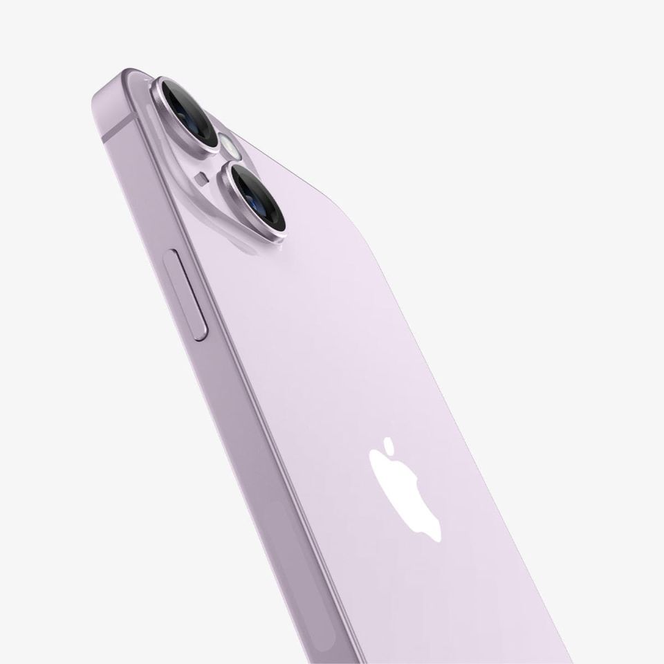 iPhone 14 Plus / iPhone 14 Kamera Lens Cam Ekran Koruyucu, Spigen Glas.tR EZ Fit Optik Pro (2 Adet) Purple