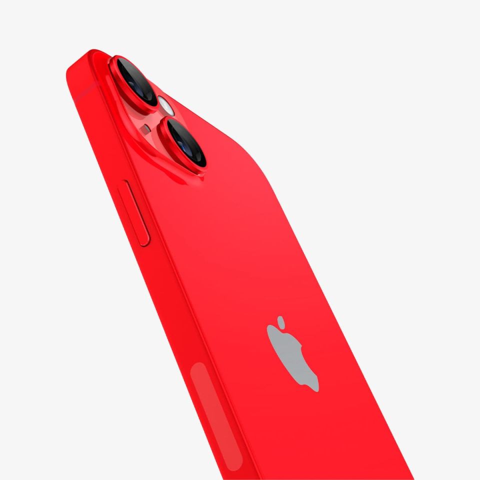 iPhone 14 Plus / iPhone 14 Kamera Lens Cam Ekran Koruyucu, Spigen Glas.tR EZ Fit Optik Pro (2 Adet) Red