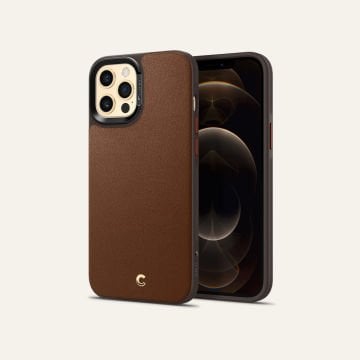 iPhone 12 Pro Max Kılıf, Spigen Ciel by Cyrill Leather Brick (Deri) Saddle Brown