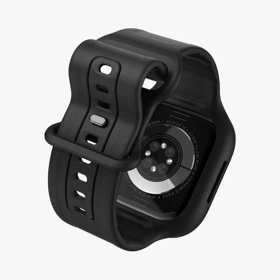 Spigen Apple Watch 46mm Seri 10 Kılıf & Kordon Kayış Vault Pro Matte Black