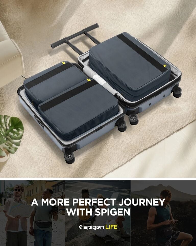 Spigen Seyahat Paketleme Küpleri / Valiz içi Düzenleyici Çanta Büyük Boy 28 inc Small (2 Adet) + X Large (1 Adet)