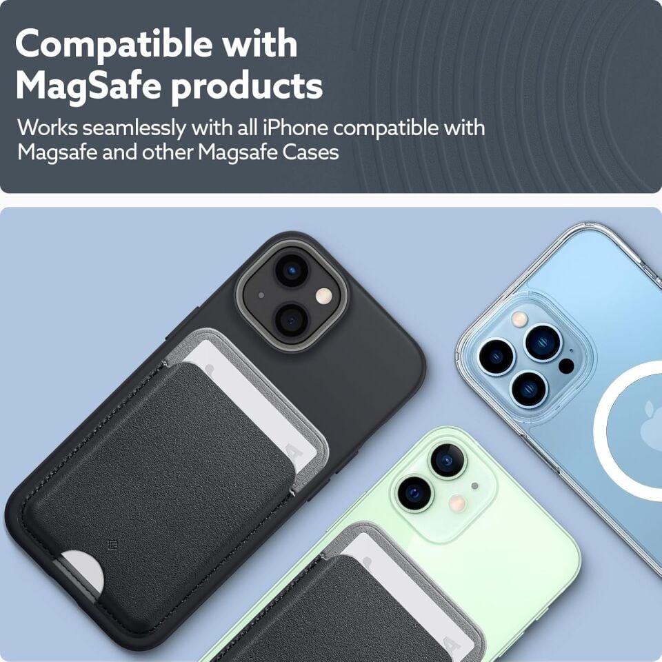 Spigen Caseology iPhone için MagSafe özellikli Kartlı Manyetik Cüzdan Nano Pop v2