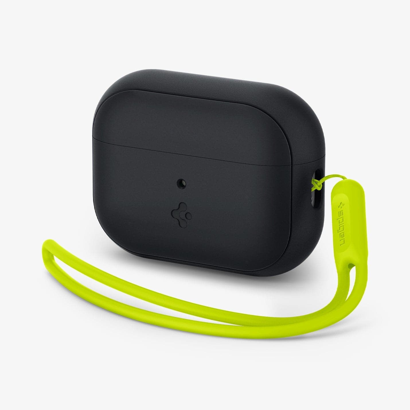 AirPods Pro (2.Nesil) Kılıf, Spigen Silicone Fit + Strap (Askı İpi) Black+Midnight