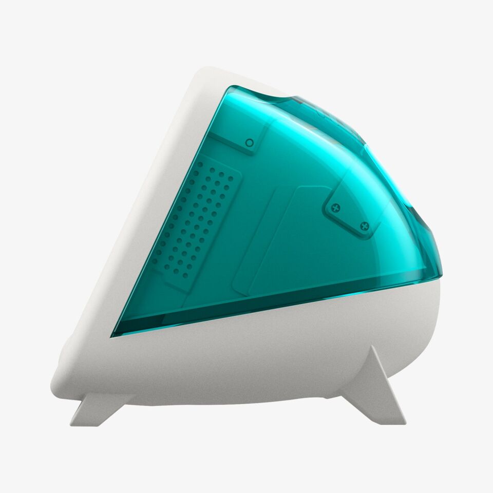 Spigen Apple Watch ile uyumlu Saat Standı Classic C1 Dayanıklı Silikon Malzeme Bondi Blue iMac Tasarım Stand