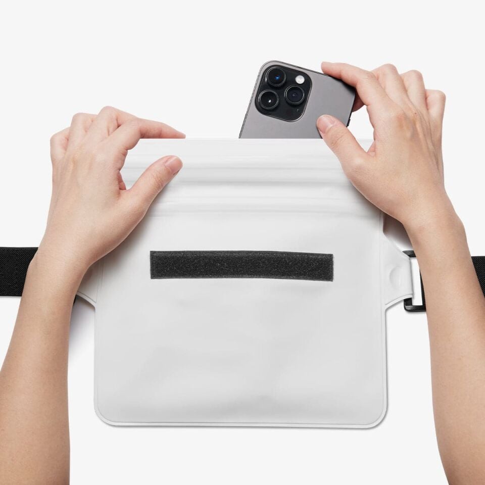 Spigen Aqua Shield WaterProof iPX8 Sertifikalı Su Geçirmez Bel Çantası (2 Adet) A620 Snow White