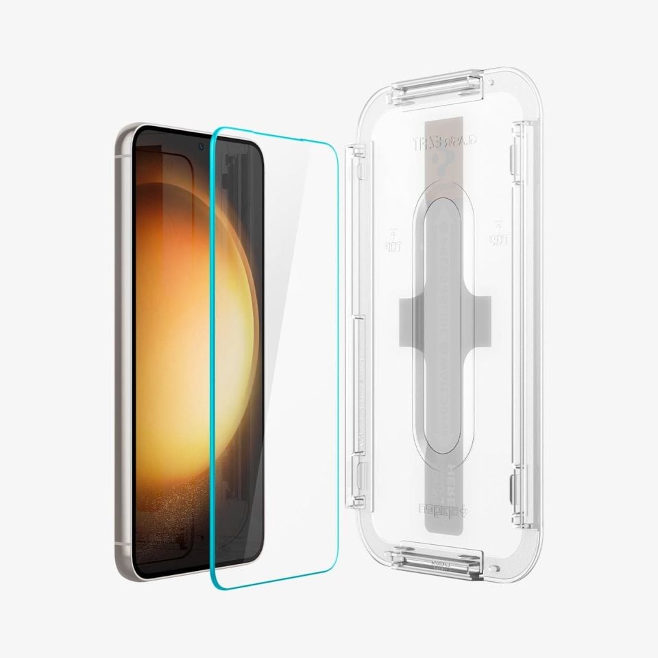 Galaxy S23 Cam Ekran Koruyucu Kolay Kurulum, Spigen Glas tR EZFit Slim HD (2 Adet)