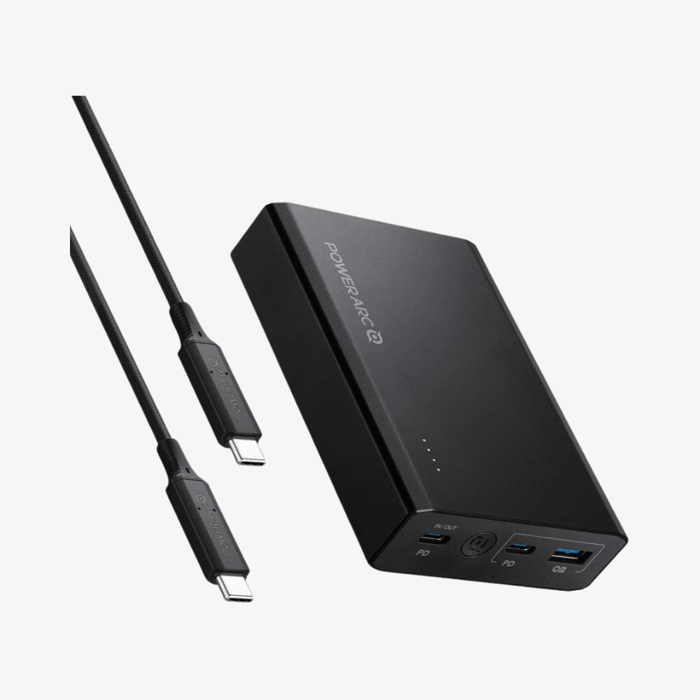 Spigen 60W USB-C 15000 mAh / 3Port MacBook Air ile Uyumlu Powerbank Cihazı ArcPack PA1801 Black