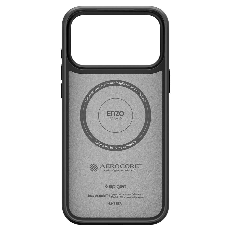 Spigen iPhone 17 Pro Max MagSafe Kılıf Enzo Aramid T Force Kamera Butonu Hava Kanalı Teknolojisi™ Askeri Sınıf Koruma MagFit Dokulu Yüzey Kapak
