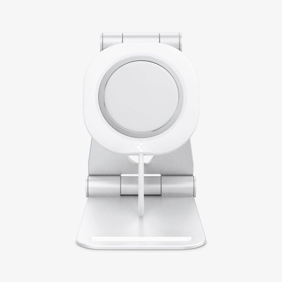 Spigen MagFit Şarj Ünitesi MagSafe ile Uyumlu Stand White