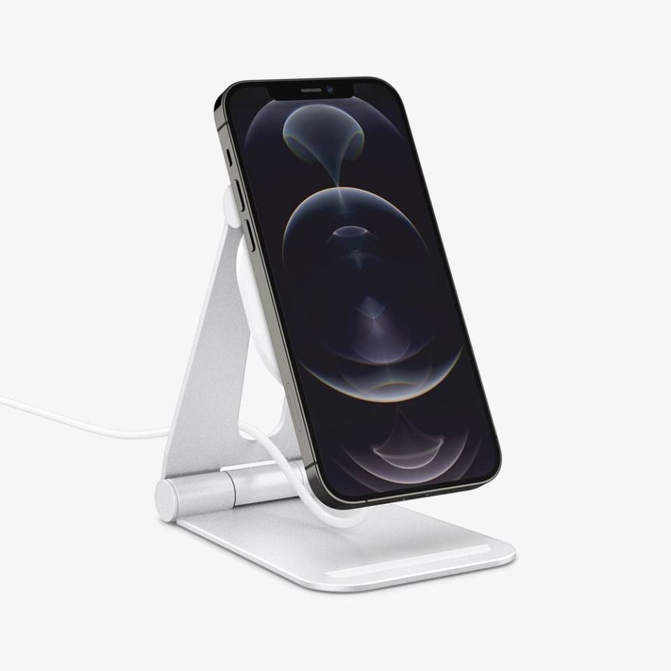 Spigen MagFit Şarj Ünitesi MagSafe ile Uyumlu Stand White