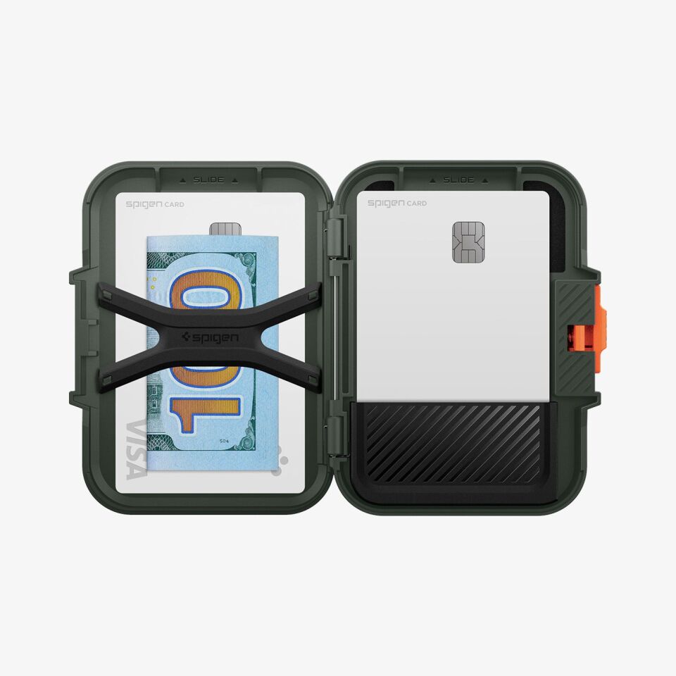 Spigen MagFit iPhone için MagSafe özellikli 6 Kartlı Manyetik Cüzdan Lock Fit Wallet