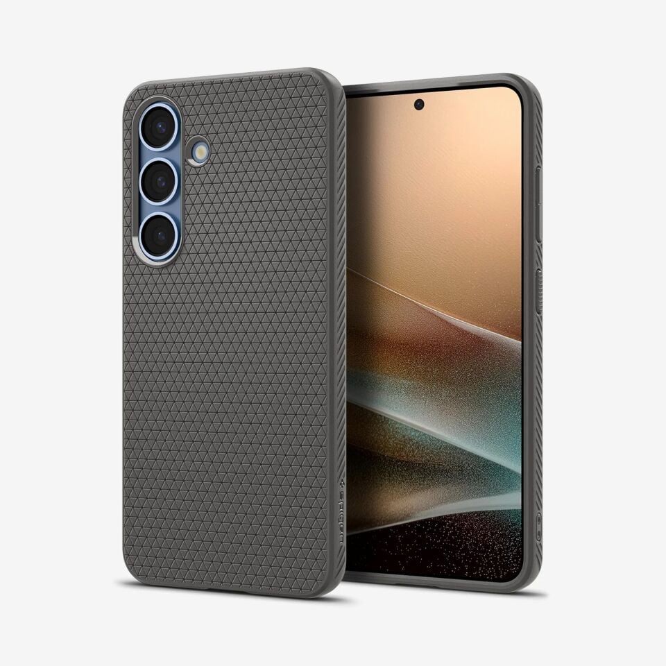 Spigen Galaxy S25 Kılıf Liquid Air Marble Gray