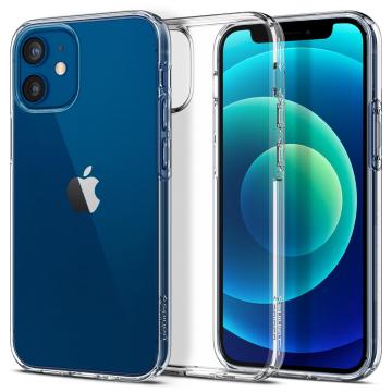 iPhone 12 Mini Kılıf, Spigen Liquid Crystal 4 Tarafı Tam Koruma Crystal Clear