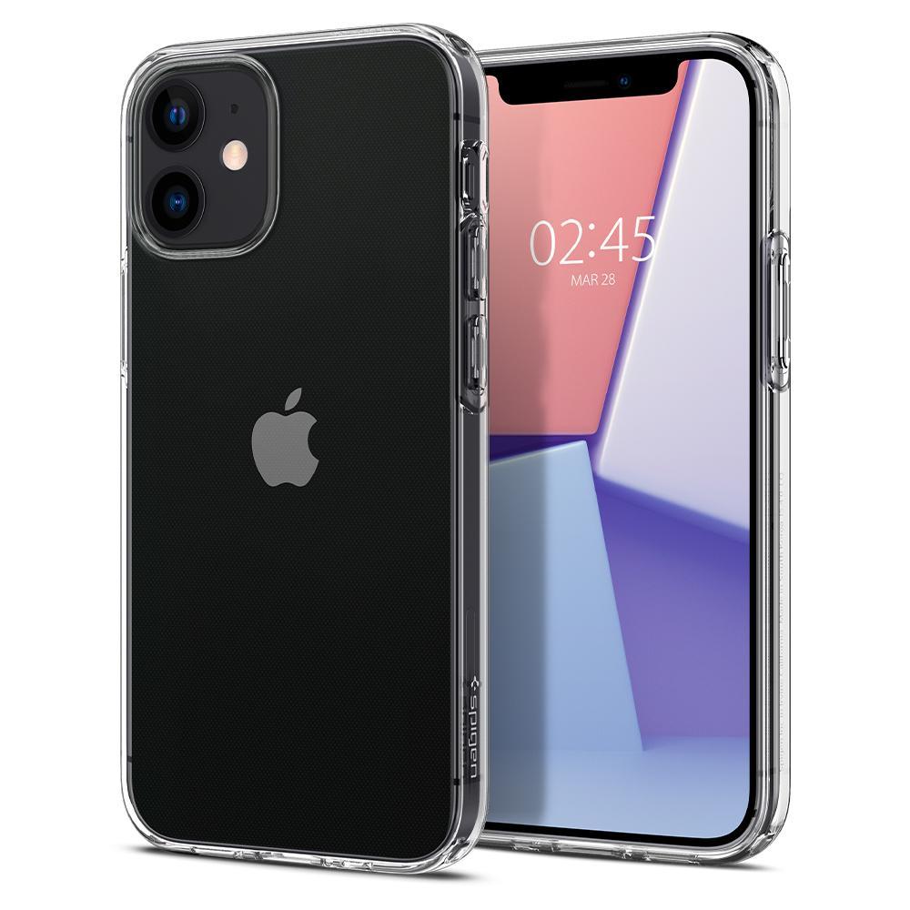 iPhone 12 Mini Kılıf, Spigen Liquid Crystal 4 Tarafı Tam Koruma Crystal Clear