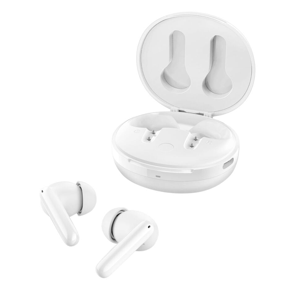 Spigen Audio TWS S10 Bluetooth Kablosuz Kulaklık - ANC Aktif Gürültü Engelleme + ENC 6 Mikrofon - 10mm Sürücü - 30 Saat Pil - iOS & Android EQ App Şeffaf & Gaming Mod iPX4 White