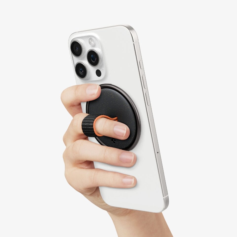 Spigen MagFit O-Mag iPhone için Manyetik Telefon Tutucu MagSafe özellikli Ring Black