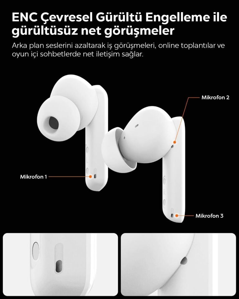 Spigen Audio TWS P20 Bluetooth Kablosuz Kulaklık - ANC Pro Aktif Gürültü Engelleme + ENC 6 Mikrofon - 10mm LCP Graphene Sürücü - 30 Saat iOS & Android EQ App Şeffaf & Gaming Mod iPX5
