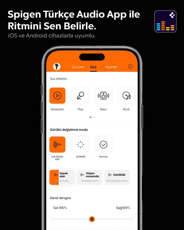 Spigen Audio Kulak Üstü P10 Bluetooth Kablosuz Kulaklık - ANC Pro Aktif Gürültü Engelleme + ENC 5 Mikrofon - 40mm Titanyum Sürücü - 60 Saat Pil - iOS & Android EQ App Şeffaf & Gaming Mod