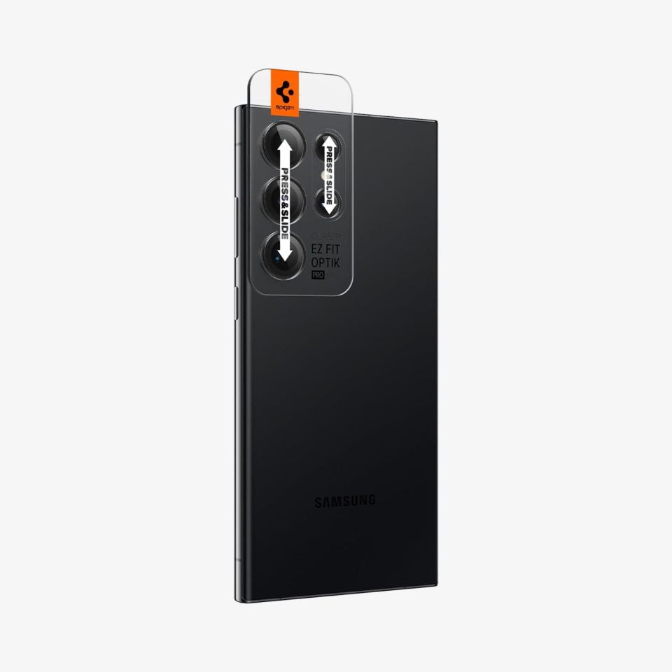 Galaxy S23 Ultra Kamera Lens Cam Ekran Koruyucu, Spigen Glas.tR EZ Fit Optik Pro (2 Adet) Black