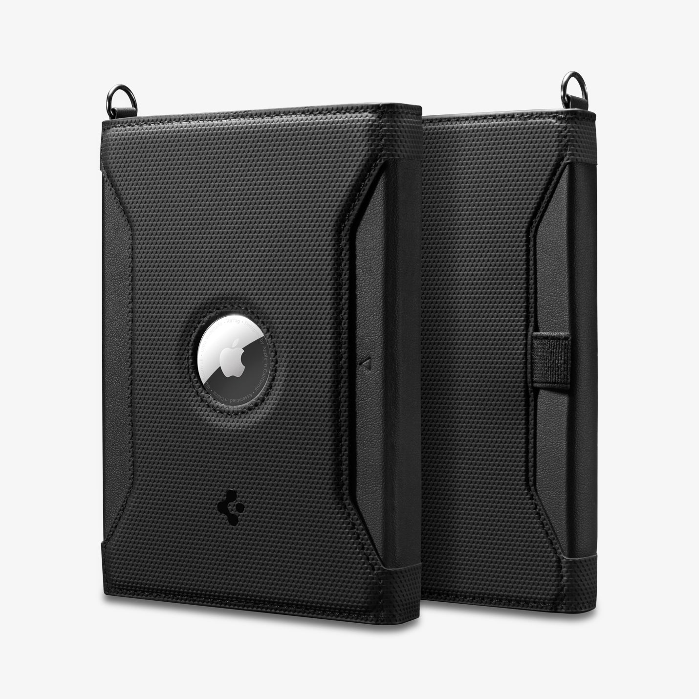 Spigen Passport Holder RFID Korumalı AirTag Destekli Seyahat Çantası Pasaport Cüzdan Black