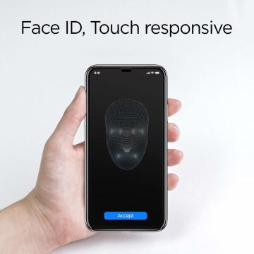 iPhone XS Max Cam Ekran Koruyucu, Spigen Full Cover Glass Black