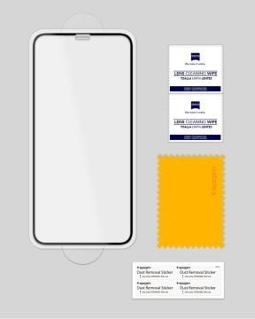 iPhone XS Max Cam Ekran Koruyucu, Spigen Full Cover Glass Black