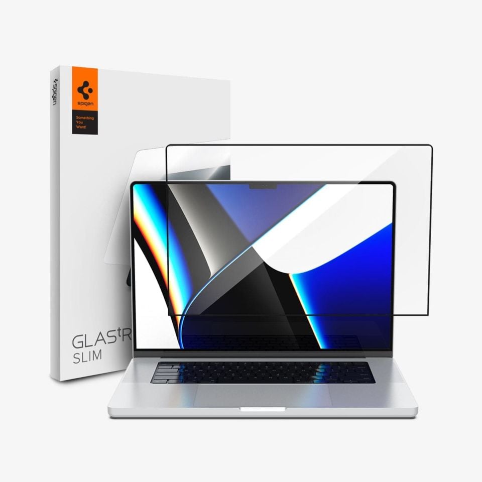 MacBook Pro 14\'\' M2(2023) / M1(2021) Cam Ekran Koruyucu, Spigen GLAS.tR SLIM