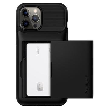 iPhone 12 Pro Max Kılıf, Spigen Slim Armor Wallet Black