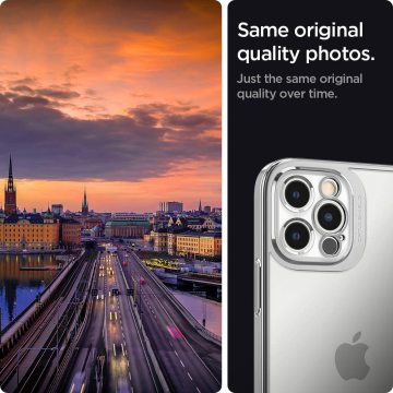 iPhone 12 Pro Kılıf, Spigen Optik Crystal Chrome Silver