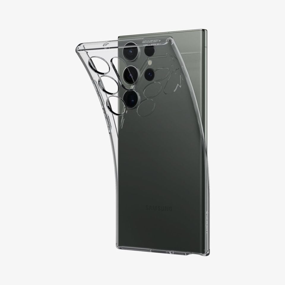 Galaxy S23 Ultra Kılıf, Spigen Liquid Crystal 4 Tarafı Tam Koruma Space Crystal