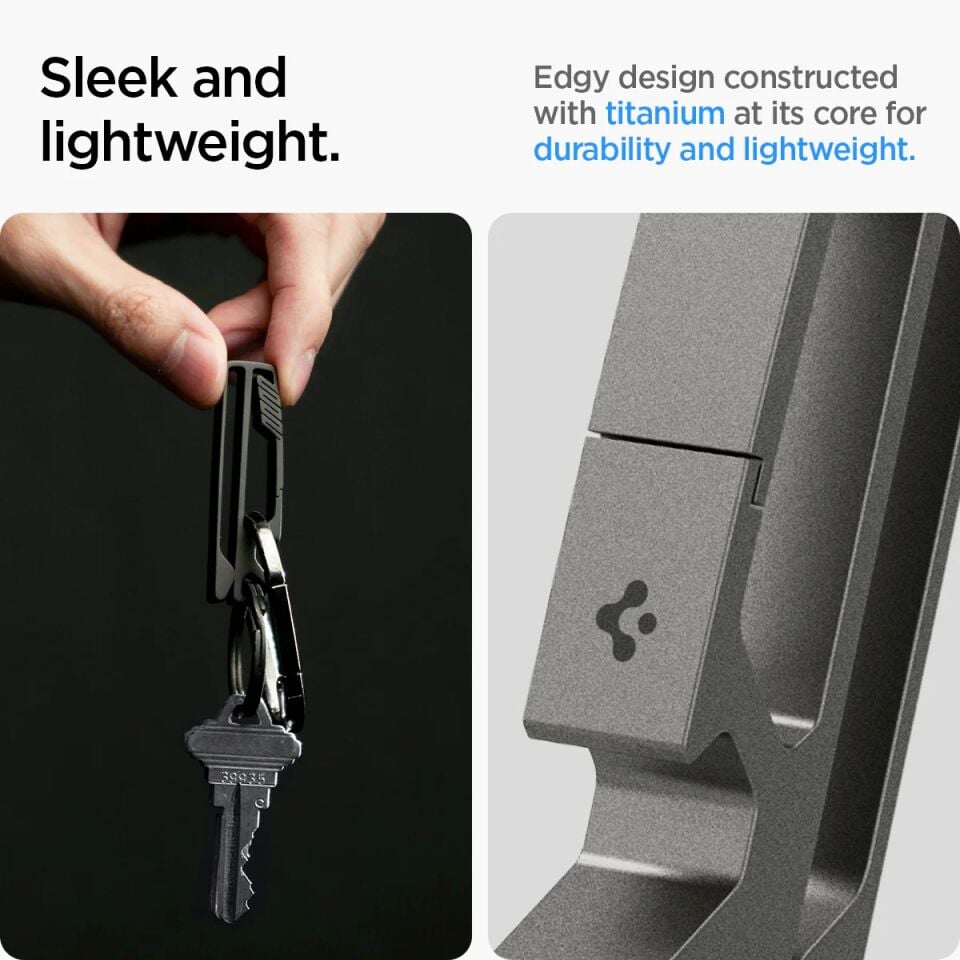 Spigen Anahtarlık / Şişe Açacağı Klipsi Kancası Metal Fit Gunmetal
