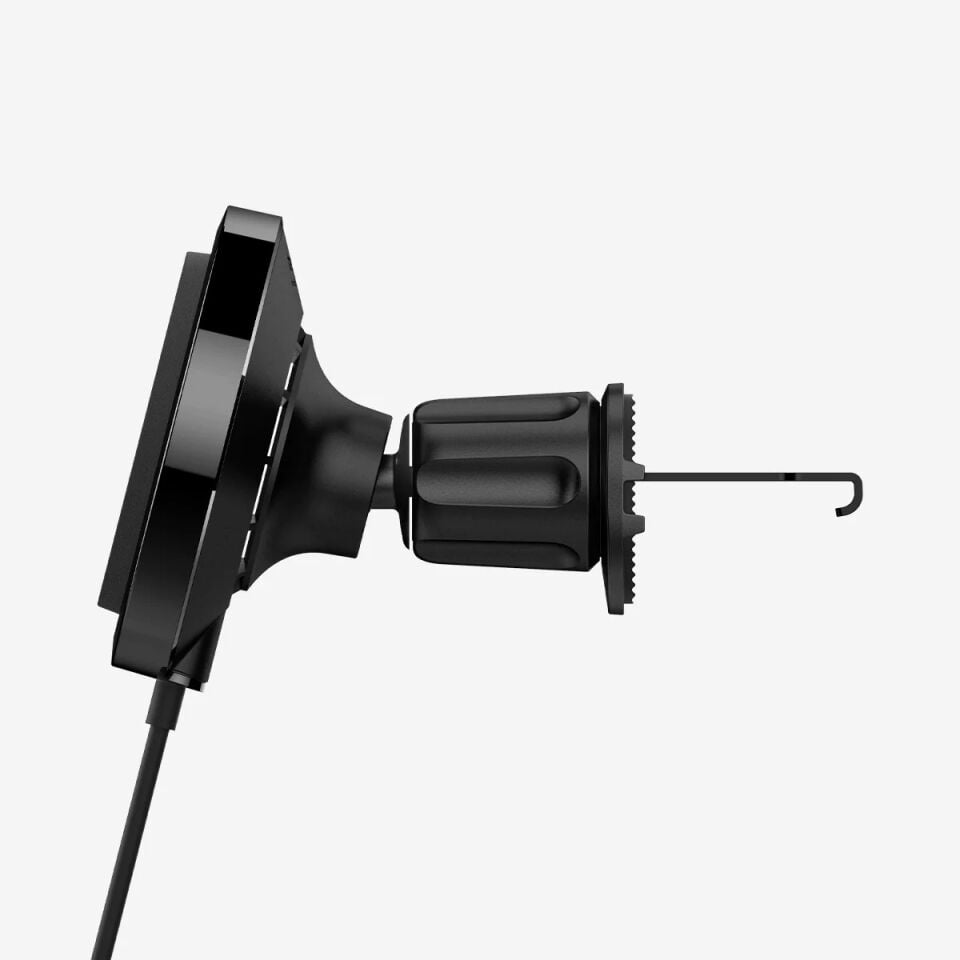 Spigen MagFit Air Vent Hook Araç içi Telefon Tutucu + Manyetik Kablosuz Şarj Cihazı iPhone için MagSafe Özellikli Cryomax OneTap Pro 3 Black